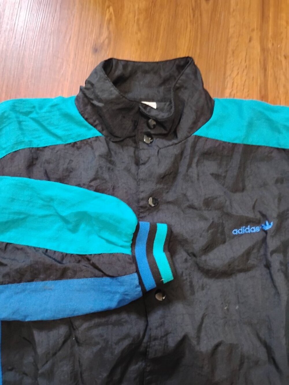 Vintage 80s Adidas Color Block Bomber Jacket